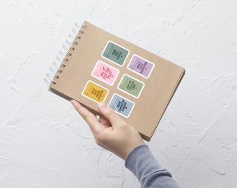 Pegatinas con citas para tarjetas de biblioteca de Bookish / Paquete de pegatinas para lectores / Planificador Kindle para portátil Pegatinas sin burbujas