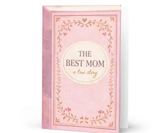 Tarjeta "La mejor mamá del mundo, una historia real" / Tarjeta del Día de la Madre para mamás amantes de los libros / Tarjeta de felicitación para una linda mamá amante de los libros