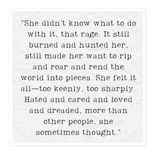 ACOTAR | A court of thorns and roses inspired  Nesta inspired Quotes - She felt it all Bubble-free stickers