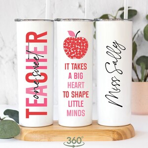 Teacher Valentines Day Gift, Teacher Valentine Mug, Teacher Tumbler Cup, Personalized Teacher Gift, Custom Teacher Gifts, PreK Vday Gifts image 1