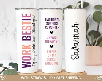 Work Bestie Tumbler, Work Bestie Gift for Favorite Coworker Appreciation, Best Work Friend Gift, Funny Coworker Birthday Gift Colleague Gift