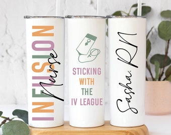 Infusion Nurse Gift, IV Nurse Tumbler, IV Therapy Nurse Graduation Gift, Funny IV Bag Rn Gifts, Vascular Access Nurse Team Gifts for Nursing