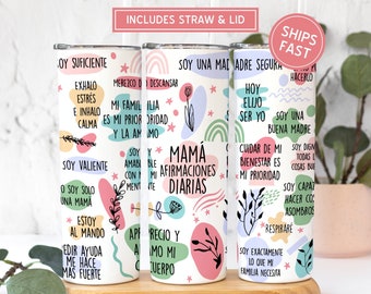 Madre Tumbler Cup, Madre Mug, Spanish Mama Afirmaciones Positivas, Spanish Mothers Day Gift, Dia De La Madre Gift, Regalo Para Mama Mexicana