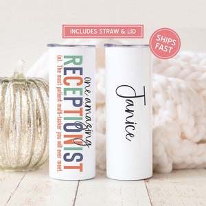 Receptionist Gifts Tumbler Cup, Gifts for Receptionist Week, Receptionist Appreciation Gifts Employees, Receptionist Counter Staff Gifts