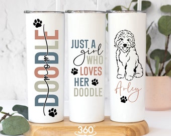 Doodle Mom Tumbler Cup, Doodle Mom Gifts, Goldendoodle Mom Tumbler, Doodle Mama Coffee Mug, Golden Doodle Dog Mom Gift for Doodle Lovers