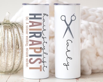 Hair Stylist Gift, Hair Stylist Tumbler, Hairdresser Gift, Hairapist Cosmetology Salon Gifts for Hair Dresser, Hair Therapy Cup Barber Gifts