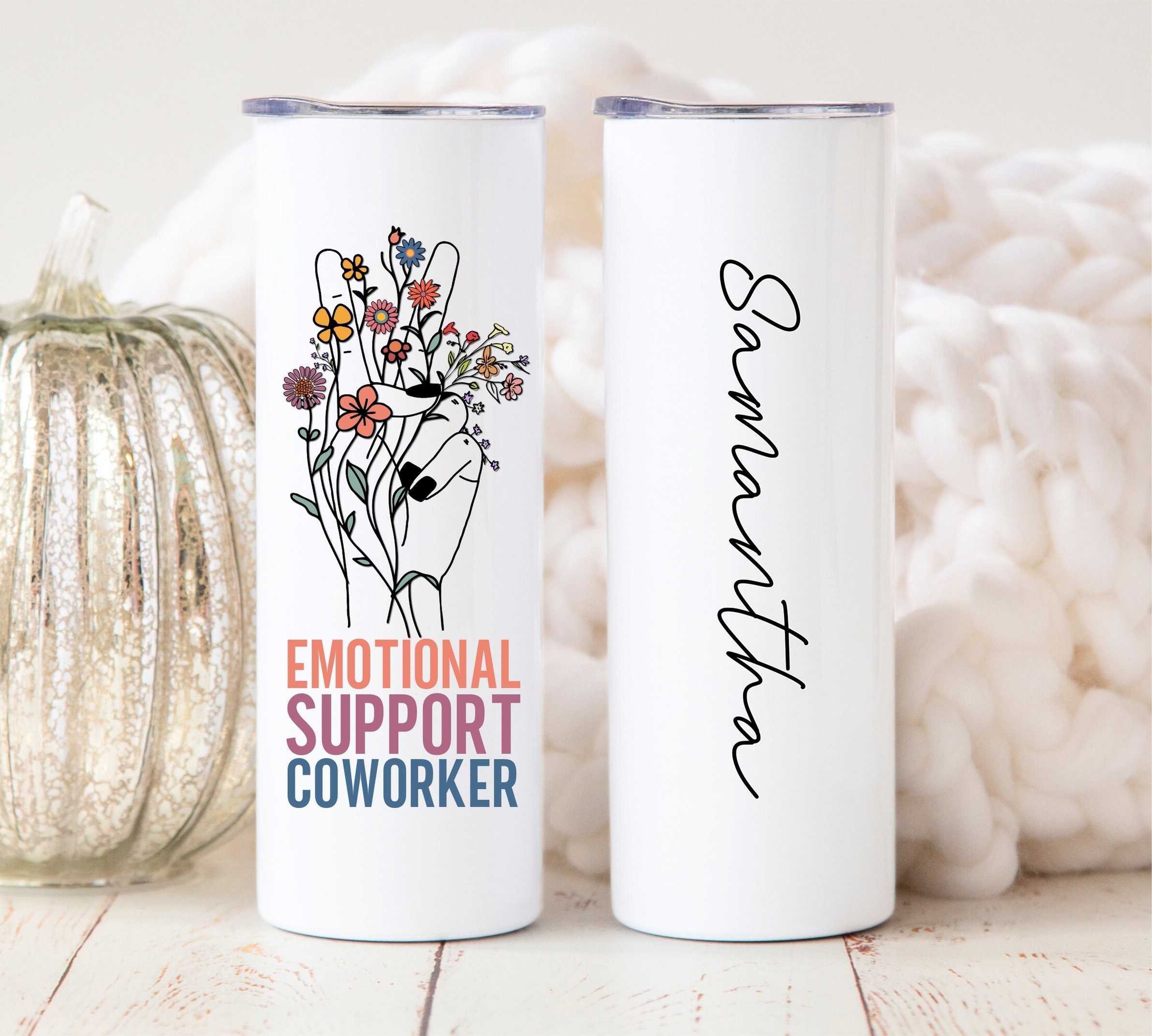 Thank you for being my emotional support coworker 40 oz 2 piece Tumbler  Wrap 