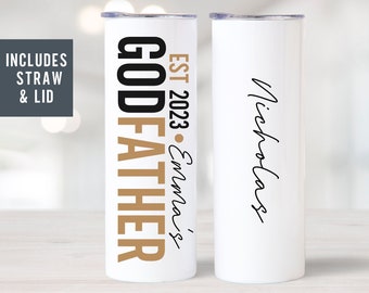 Godfather Proposal Tumbler Cup, Godfather Gift, Asking Godparents Gift, Will You Be My Godfather, Pregnancy Announcement Godparent Proposal