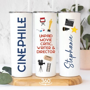 Cinephile Movie Lover Gift, Unpaid Movie Critic Tumbler, Film Enthusiast Movie Gift Box, Movie Fan Gift, Theater Lover Cinema Party Favor