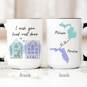 I Wish You Lived Next Door Gifts, Long Distance Friendship Mug, BFF Moving Away Gift, Best Friend Moving Away Gifts, Missing You Coffee Cup