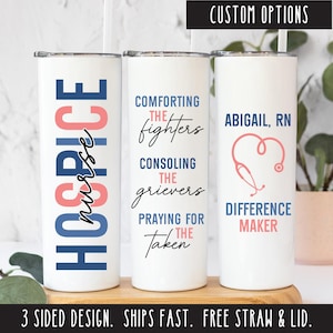 Personalized Hospice Nurse Gift, Palliative Care RN Tumbler Cup, Hospice Aide End of Life Difference Maker Mug CNA Hospice Crew Appreciation