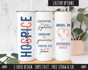 Personalized Hospice Nurse Gift, Palliative Care RN Tumbler Cup, Hospice Aide End of Life Difference Maker Mug CNA Hospice Crew Appreciation