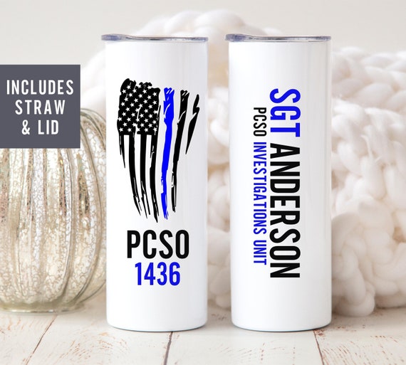 Police Officer Gifts, Deputy Sheriff Gifts, Law Enforcement Tumbler, LEO  Gifts, Thin Blue Line Flag, Correctional Officer Tumbler Cop Gifts 