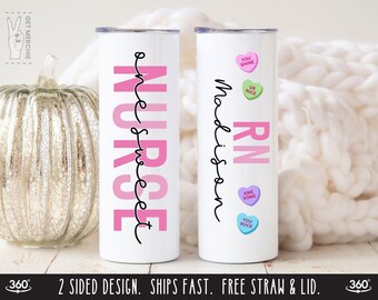 Nurse Valentine Tumbler, RN Valentines Day Gift, One Sweet School Nurse Mug, Pediatric Nursing Cup, Peds Registered Nurse Valentine Gift