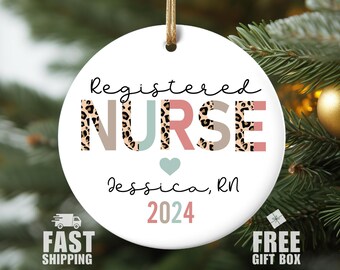 Personalized Nurse RN Ornament, Registered Nurse Christmas Ornament, Nurse Christmas Gift, Nurse Ornament, Nurse Daughter Christmas Gift
