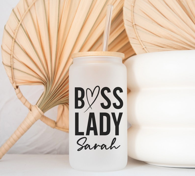 Boss Lady Iced Coffee Cup, Bosses Day Gift, Boss Babe Female Boss Appreciation, Boss Gift Women Small Business Owner, Girl Boss Manager Gift image 4