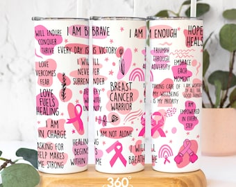 Breast Cancer Gifts for Women, Cancer Affirmations, Cancer Warrior Gift, Fight Like a Girl Cancer Care Package, Cancer Gift Baskets Women