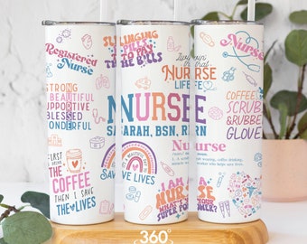 Nursing Gifts for Graduation, Nurse Life Personalized Nurse Tumbler Nursing Gifts for Nurses, Registered Nurse Gifts Birthday Gift for Nurse