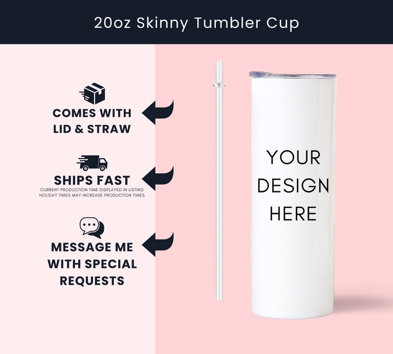a white tumbler cup next to a pink background