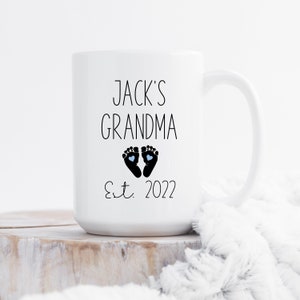 First Time Grandma Mug, Grandma Est. 2022 Pregnancy Announcement, Grandma Personalized Gift, New Grandmother Tumbler, First Grandchild Mug