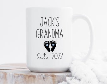 First Time Grandma Mug, Grandma Est. 2022 Pregnancy Announcement, Grandma Personalized Gift, New Grandmother Tumbler, First Grandchild Mug