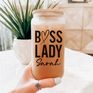 Boss Lady Iced Coffee Cup, Bosses Day Gift, Boss Babe Female Boss Appreciation, Boss Gift Women Small Business Owner, Girl Boss Manager Gift image 2