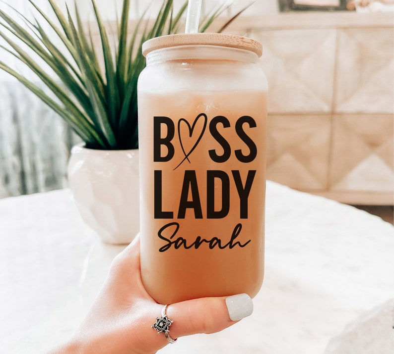 Boss Lady Iced Coffee Cup, Bosses Day Gift, Boss Babe Female Boss Appreciation, Boss Gift Women Small Business Owner, Girl Boss Manager Gift image 2