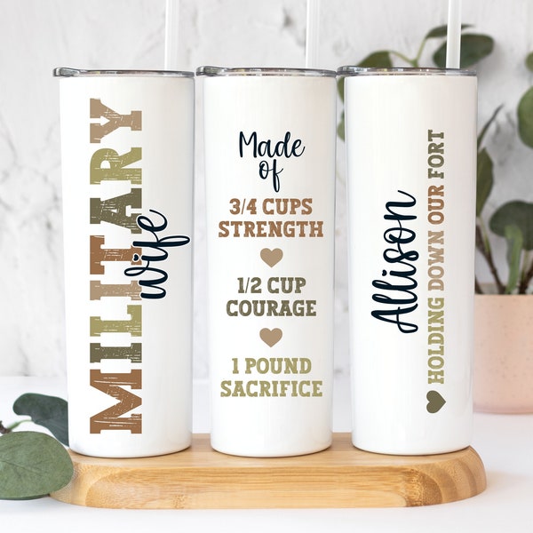 Military Wife Gift, Military Wife Era Tumbler Cup, Army Gift for Wife Birthday, Military Spouse Gift for Military Spouse Appreciation Day