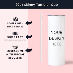 a white tumbler cup next to a pink background