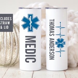 EMS Tumbler Cup, EMT Tumbler, Emt Gifts, EMS Gifts for Ems Week, Paramedic Gift Graduation Gift, Star of Life Cup, Ambulance Driver Gift