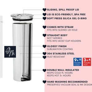 a picture of a stainless steel tumbler with instructions