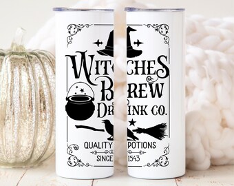 Witches Brew Coffee Co Tumbler Cup, Witchy Fall Tumbler, Custom Halloween Tumbler, Spooky Season Potion Fall Cups, Witch Cup Halloween Gift