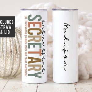 Secretary Day Gift Tumbler Cup, Secretaries Day Secretary Gift, Admin Professional Day Gifts, Office Staff Gifts, Employee Appreciation Gift