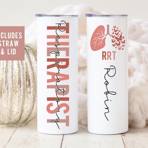 Personalized RRT Gifts Tumbler Cup, Respiratory Therapist Gift, RT Gifts, Respiratory Therapy Student Graduation Gift, Pulmonology Gift