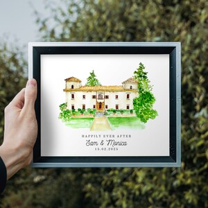 Wedding Venue, Watercolor Wedding Venue Print , Custom Wedding Venue Portrait, Wedding Venue Sketch, Wedding Gift, Wedding Venue Painting