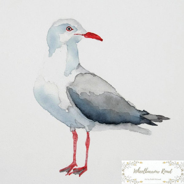 Seagull watercolour, Seagull painting, Seagull Wall Art, Seagull Gift Idea, Seagull wall art, Seagulls,Beach,  8x10, Seagull art