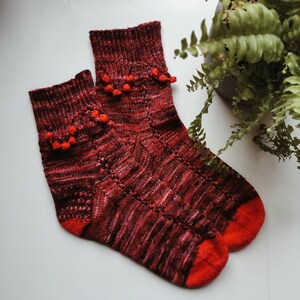 Knitting Pattern. Sock Pattern. Cherry On Top Socks.