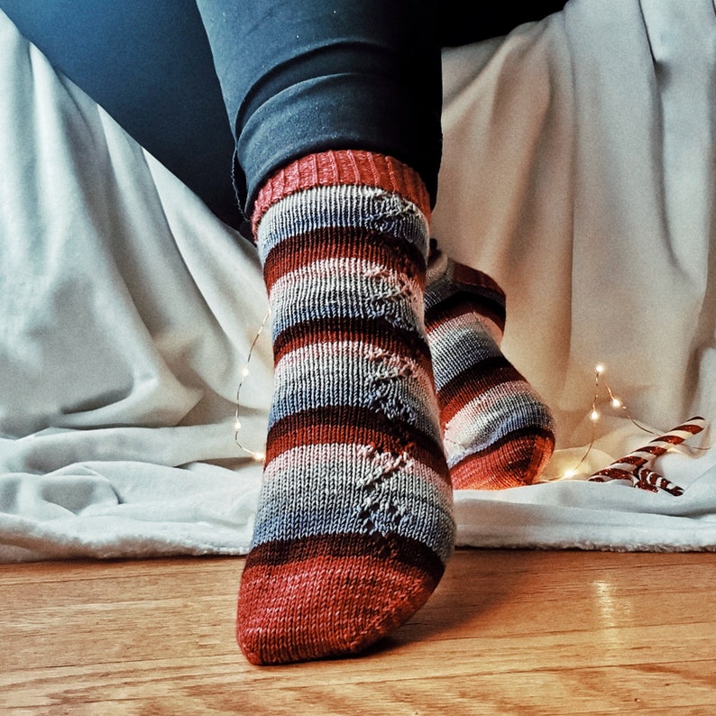 Knitting Pattern. Candy Cane Lane Socks. Sock Pattern. Sock - Etsy