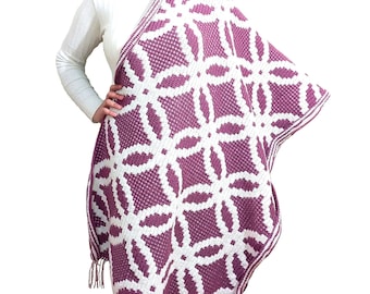 Schema per copriletto all'uncinetto a mosaico: coperta floreale, copriletto afgano, scialle (download digitale)