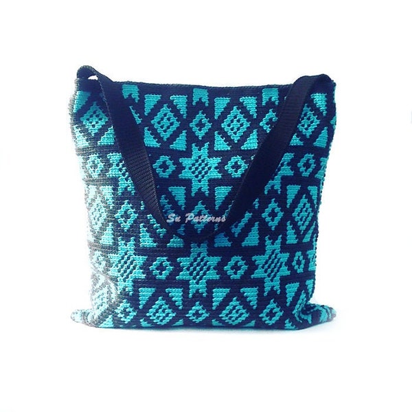 PDF Crochet pattern, Crochet bag pattern, Crochet, Tapestry crochet pattern, Tapestry crochet, Crochet purse pattern, Tapestry crochet bag