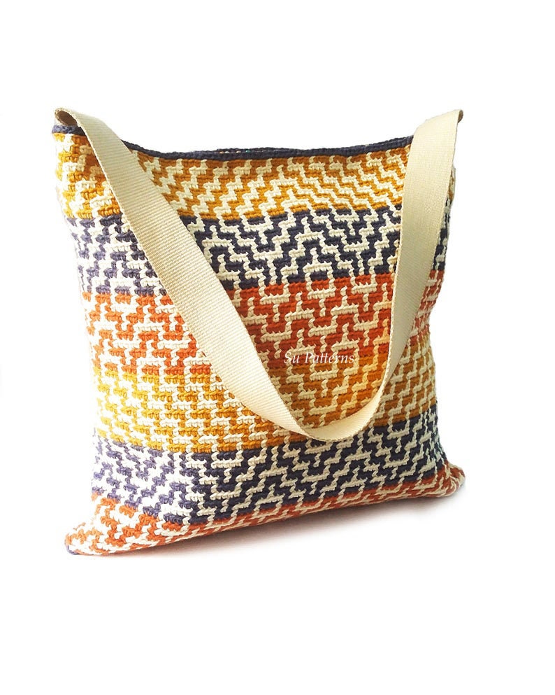 Crochet Bag Pattern, Tapestry Crochet Pattern, Crochet Bag Pattern, Tapestry Crochet Bag Pattern, Modern Crochet Pattern image 3