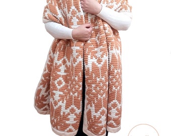 Schema per scaldacollo all'uncinetto a mosaico invernale: facile da sovrapporre (schema PDF)