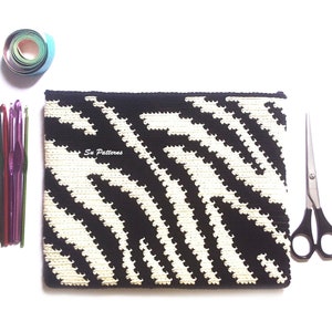 PDF Tapestry Crochet Clutch, Crochet clutch, Zebra crochet, animal printed, easy tapestry crochet, PDF Crochet pattern, crochet pattern