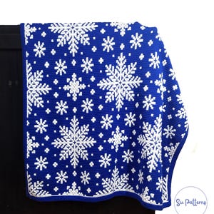 Snowy Mosaic Crochet Throw Pattern: Winter Afghan (PDF Pattern)