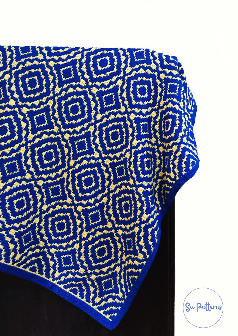 Photo inspiration: Picture Idea: Mosaic Crochet Blanket Pattern Geometric Throw Afghan Shawl Digital