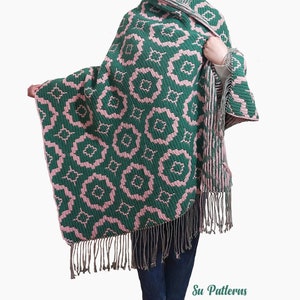 Mosaic Crochet Wrap, Mosaic Crochet Blanket, Overlay Mosaic Crochet, Arabesque Mosaic Crochet Wrap