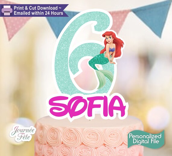 Little mermaid Ariel Cupcake toppers Cake toppers Printable digital ...