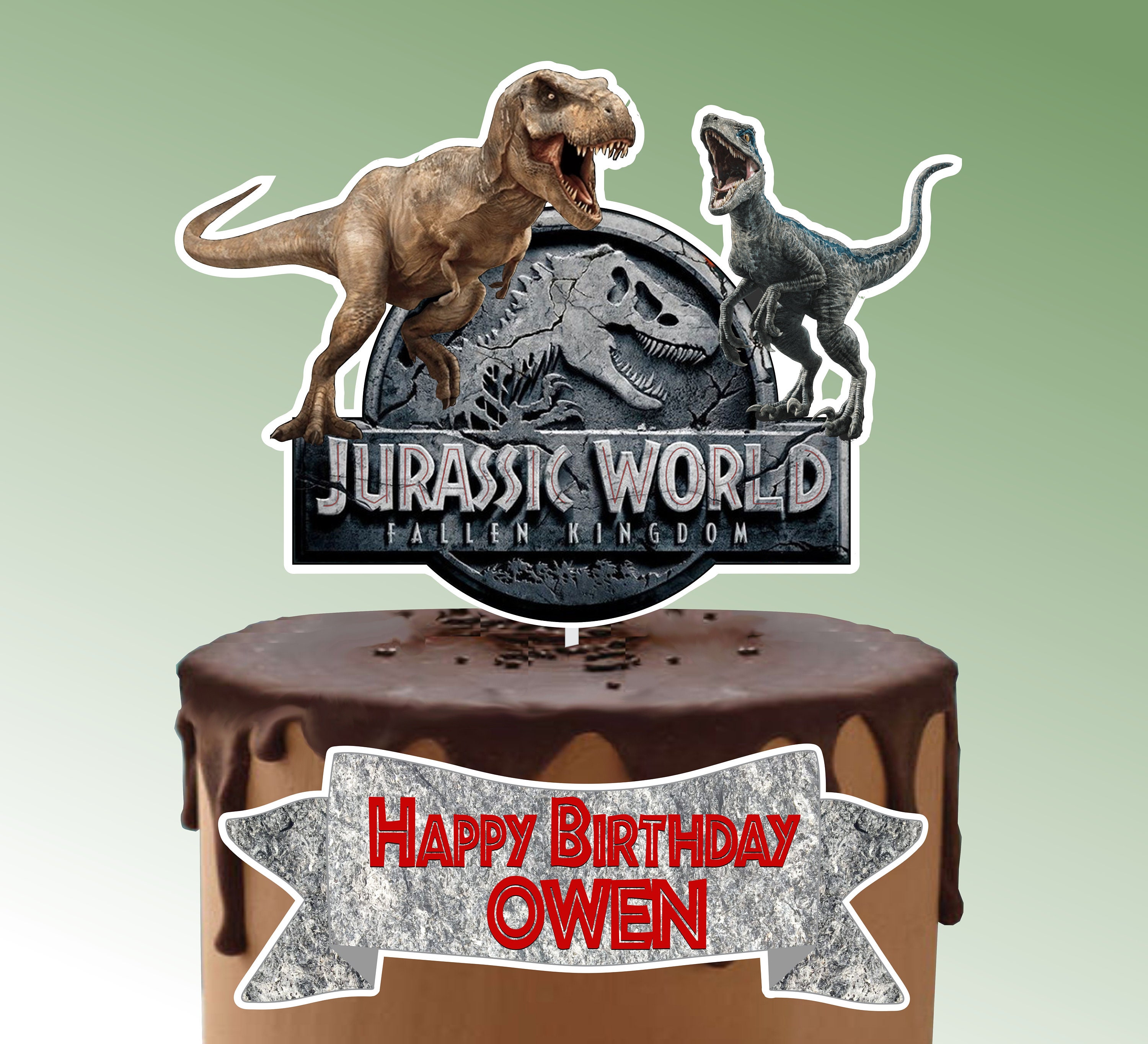 Jurassic World Printable Cake Topper and Personalized Banner - Etsy