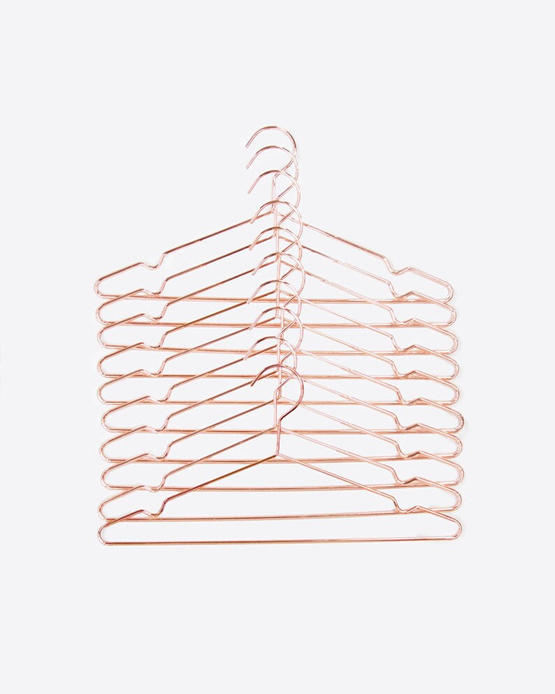The Copper Hangers W/ Rubber Grip 10 Hangers Etsy