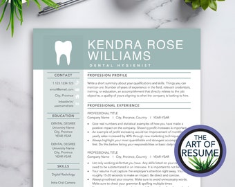 Student Resume Templates Dental Graduate Fresher Resume Dentist Hygienist Dental Resume Word /& Mac Pages Dental Assistant CV Template